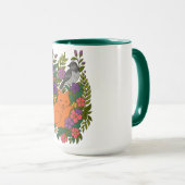 Vos, duif en bloemen mok (Voorkant rechts)