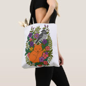 Vos, duif en bloemen tote bag (Dichtbij)