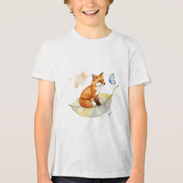 Vos en een vlinder Tri-Blend shirt