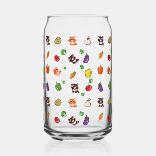 vos- en groentepatroon blikvorm glas