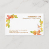 vos- en herfstbladeren visitekaartje (Achterkant)