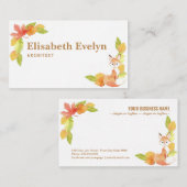 vos- en herfstbladeren visitekaartje (Voorkant / Achterkant)