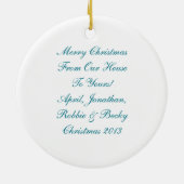 Vos en Kerstboom Van Ons Huis Naar Jullie Huis Keramisch Ornament (Achterkant)