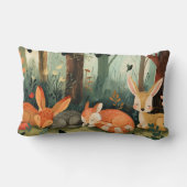 Vos en konijnen slapen in het bos kussen (Achterkant)