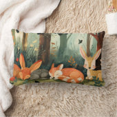 Vos en konijnen slapen in het bos kussen (Deken)