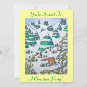 vos en konijnen sneeuwscène seizoensgebonden uitno kaart (Voorkant)