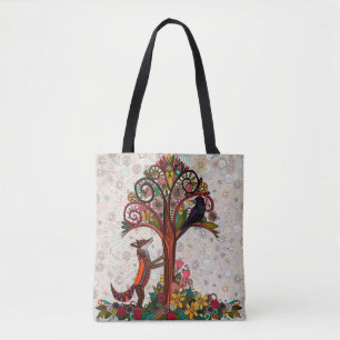 vos en kraai tote bag