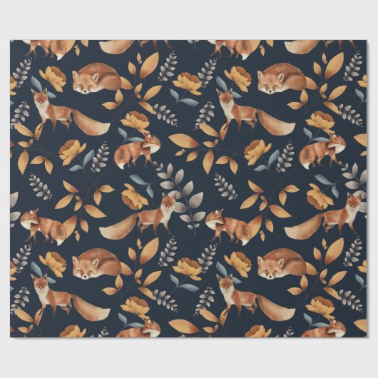 vos en roos cadeaupapier (Vlak)