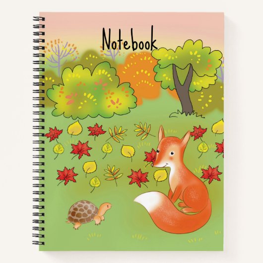 Vos en schildpad in het bos notitieboek (Voorkant)