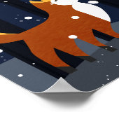 Vos en slingers van sterrenlicht in het besneeuwde poster (Hoek)