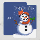 Vos en Sneeuwman Gelukkige feestdagen! Zo Schattig (Voorkant / Achterkant)