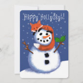 Vos en Sneeuwman Gelukkige feestdagen! Zo Schattig (Voorkant)