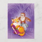 vos en uil briefkaart (Voorkant)