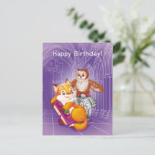 vos en uil briefkaart (Staand voorkant)