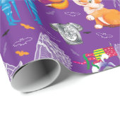 vos en uil cadeaupapier (Rol Hoek)