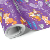 vos en uil cadeaupapier (Rol Hoek)