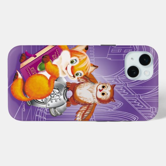 vos en uil Case-Mate iPhone case (Achterkant (horizontaal))