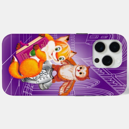 vos en uil Case-Mate iPhone case (Achterkant (horizontaal))