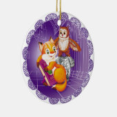 vos en uil keramisch ornament (Rechts)