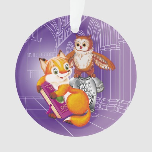 vos en uil ornament (voorkant)