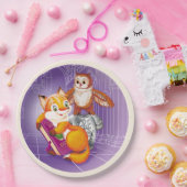 vos en uil papieren bordje (Feest)