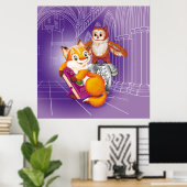 vos en uil poster (Thuiskantoor)