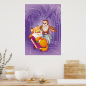 vos en uil poster (Keuken)