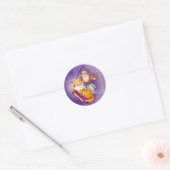 vos en uil ronde sticker (Envelop)