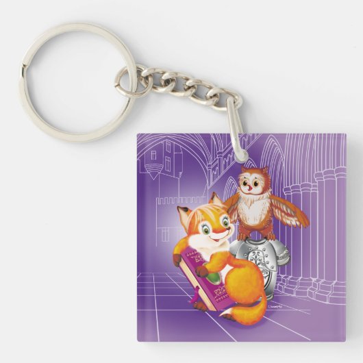 vos en uil sleutelhanger (Voorkant)