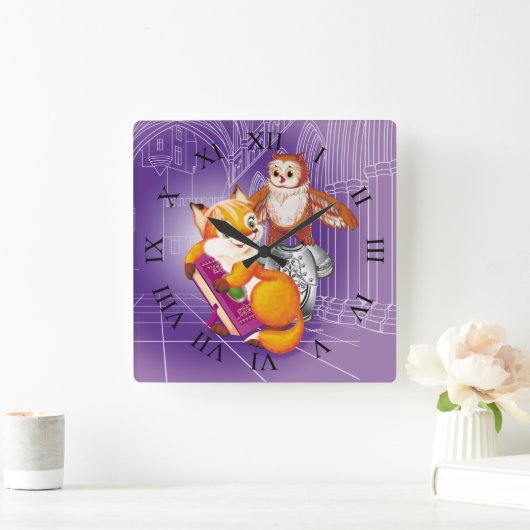 vos en uil vierkante klok (Huis)