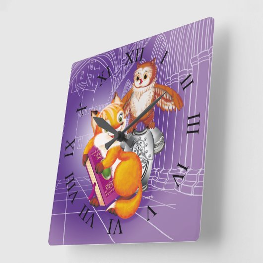 vos en uil vierkante klok (Hoek)