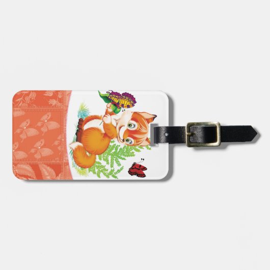 vos en vlinder bagagelabel (Voorkant horizontaal)