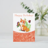 vos en vlinder briefkaart (Staand voorkant)