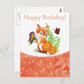 vos en vlinder briefkaart (Voorkant / Achterkant)