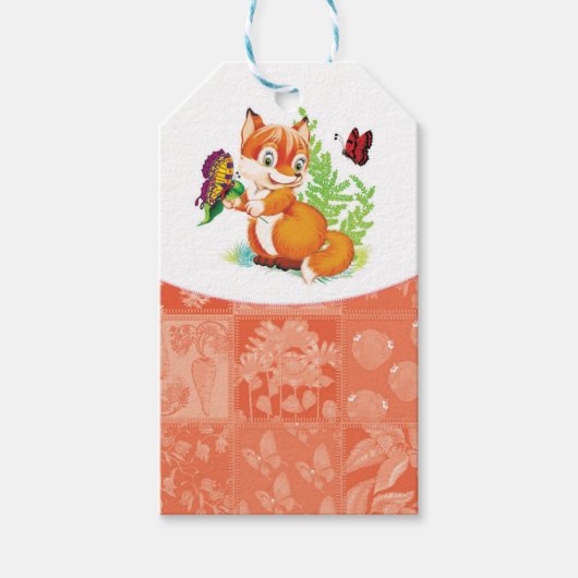 vos en vlinder cadeaulabel (Voorkant)