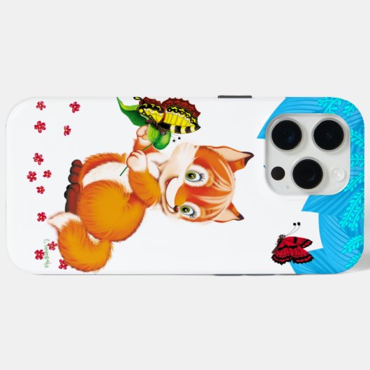 vos en vlinder Case-Mate iPhone case (Achterkant (horizontaal))