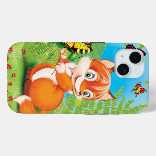 vos en vlinder Case-Mate iPhone case (Achterkant (horizontaal))