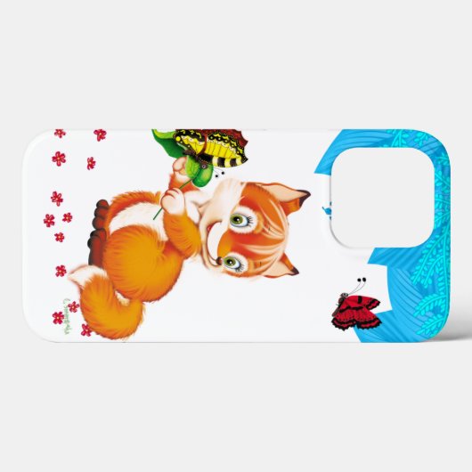 vos en vlinder Case-Mate iPhone case (Achterkant (horizontaal))