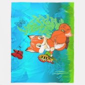 vos en vlinder fleece deken (Voorkant)