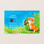 vos en vlinder folie kaarten (Binnen)