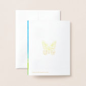 vos en vlinder folie kaarten (Met envelop)