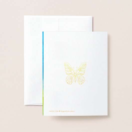 vos en vlinder folie kaarten (Met envelop)