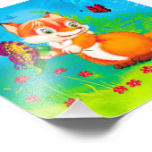 vos en vlinder foto afdruk (Hoek)