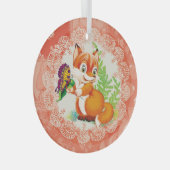 vos en vlinder glas ornament (Voorkant Rechts)