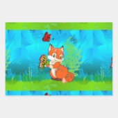 vos en vlinder inpakpapier vel (Voorkant)