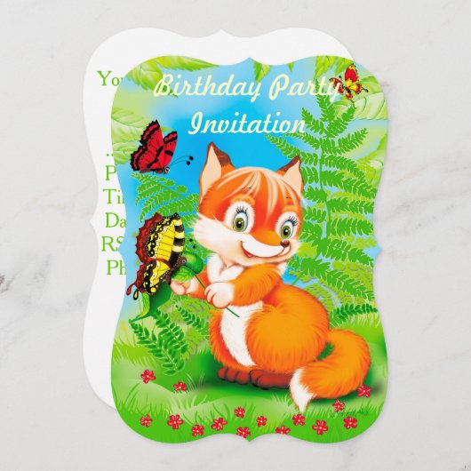 vos en vlinder kaart (Voorkant / Achterkant)