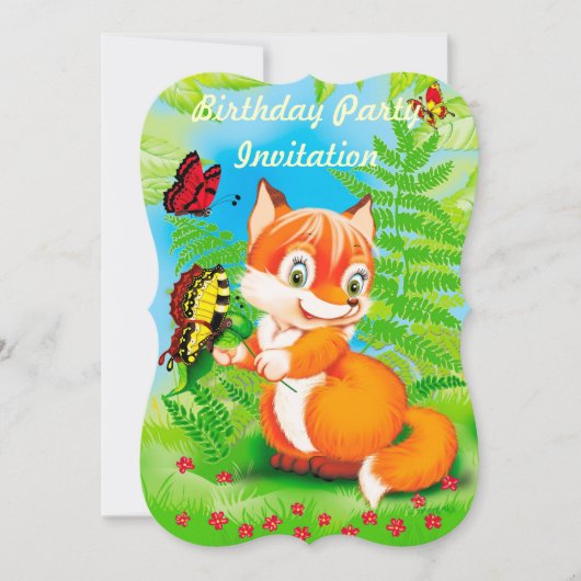 vos en vlinder kaart (Voorkant)