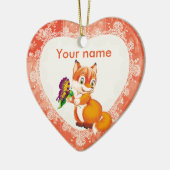 vos en vlinder keramisch ornament (Links)