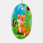 vos en vlinder keramisch ornament (Rechts)