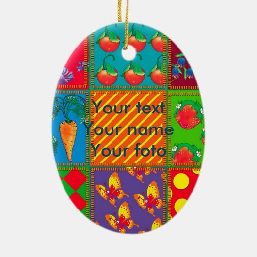 vos en vlinder keramisch ornament (Achterkant)